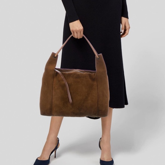 Gucci Brown Suede Structured Hobo Bag - Picture 2 of 14